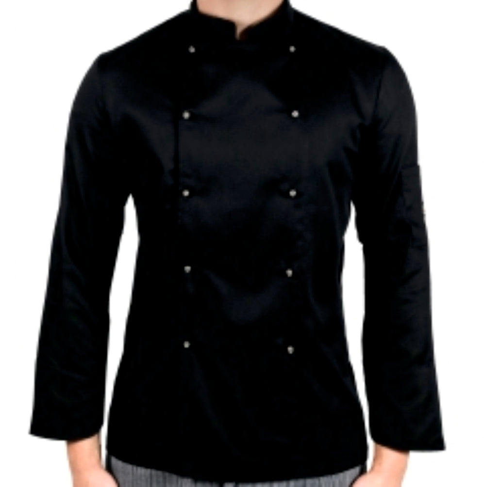 CHEF JACKET WITH SILVER BUTTONS