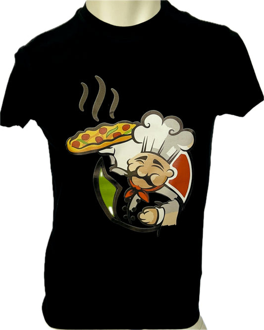 T-SHIRT WITH PIZZA CHEFF PRINT