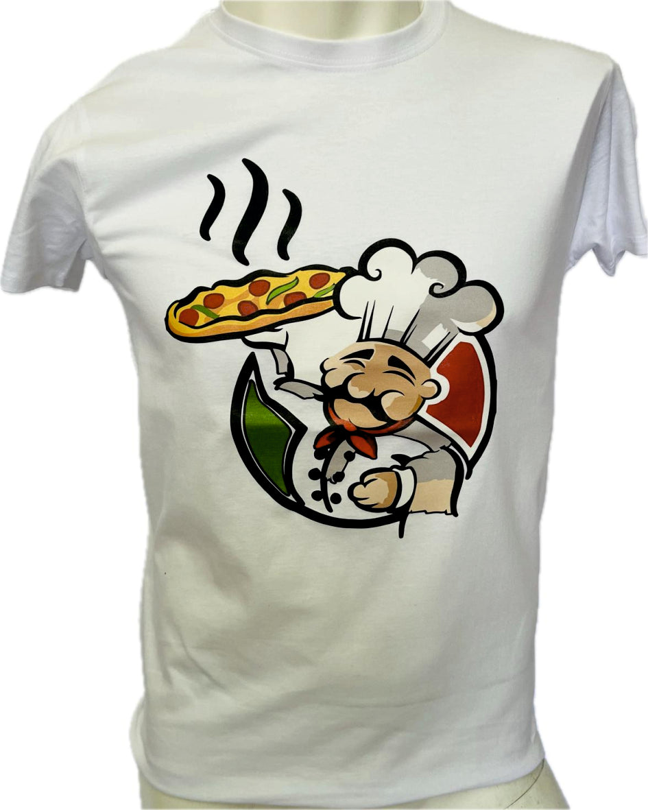 T-SHIRT WITH PIZZA CHEFF PRINT
