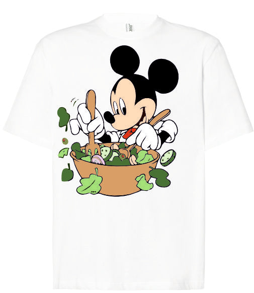 T-shirt topolino con verdure